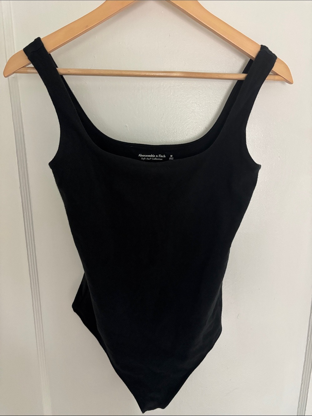 Abercrombie & Fitch Cotton Seamless Tank Bodysuit in Black size M